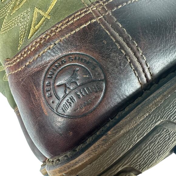 Red Wing Shoes Irish Setter Work 11" Marshall Boot Square Toe Green Mens US 8.5D - Picture 11 of 14